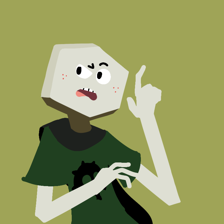 larry needlemeyer wearing the Heir of Doom godteir outfit. the background is a lime green